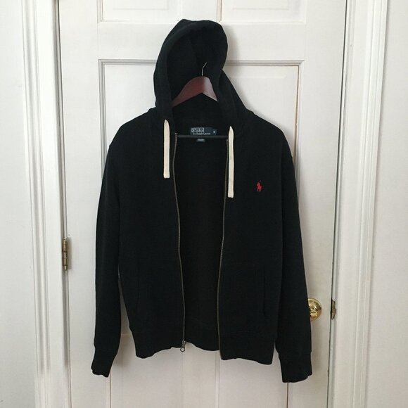 COPY - Polo Ralph Lauren Zip Hoodie Thermal Hood Black - Picture 2 of 5